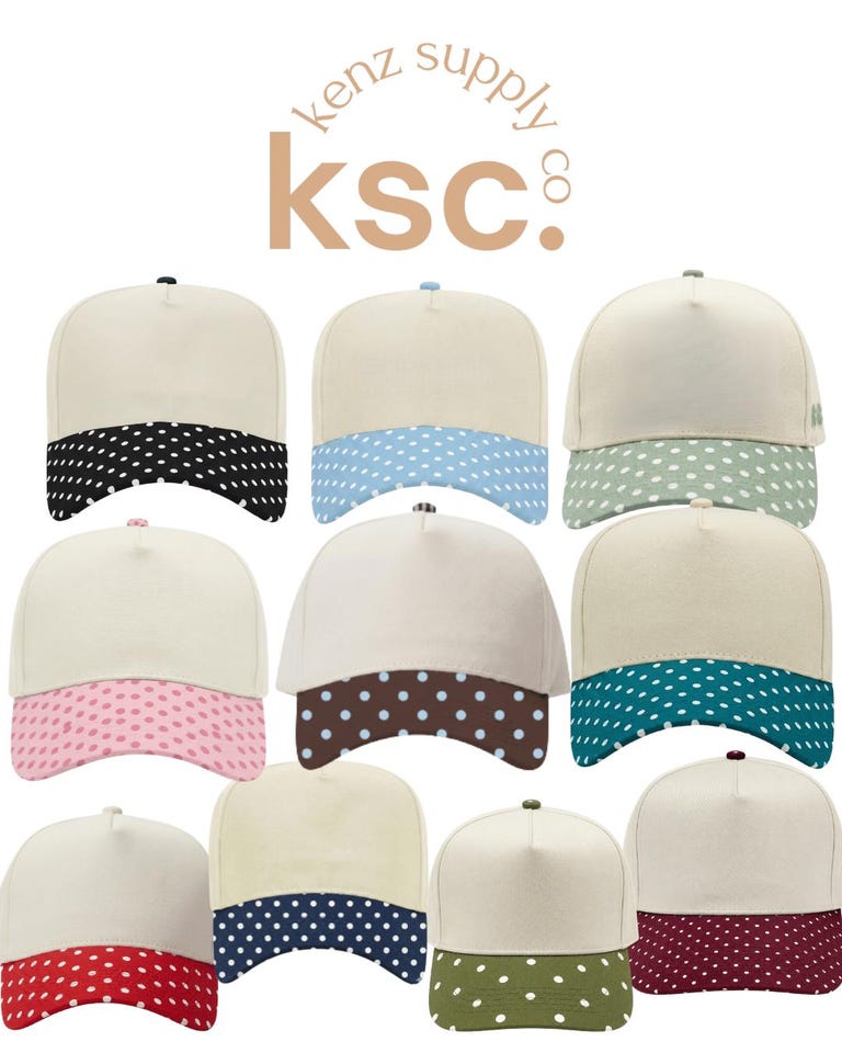 Canvas Hat - Specialty Bill Prints Polka Dots | Vintage Trucker Cap