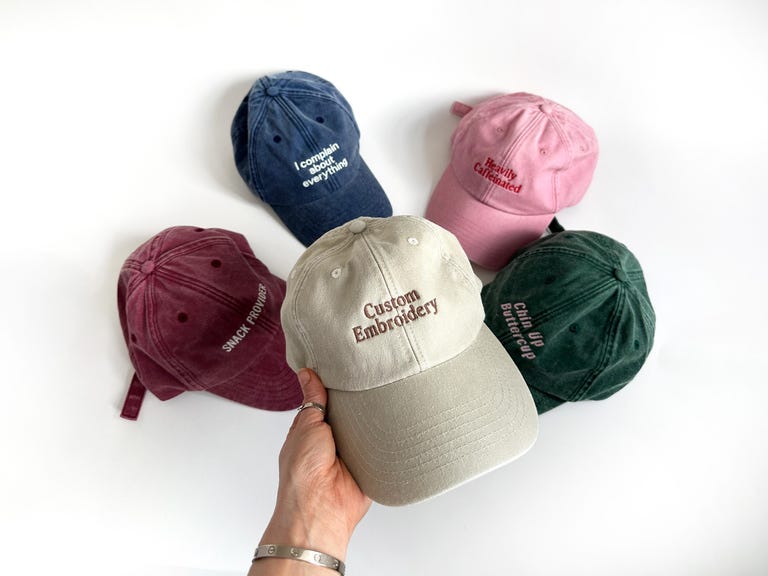 Personalised Vintage Cap Custom Embroidered Name/Text Dad Cap Family Gift