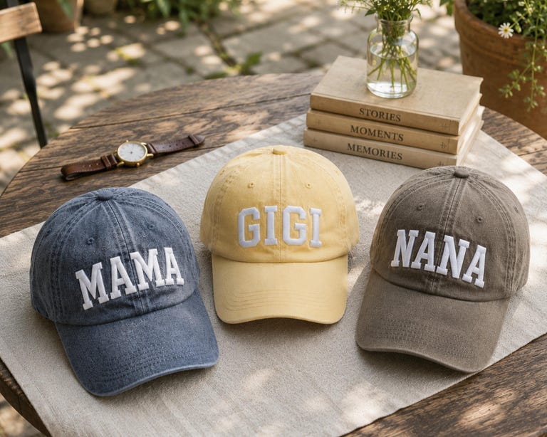 Personalized Embroidered Mama Nana Baseball Cap, Custom Grandma College Hat, Custom Text Cap