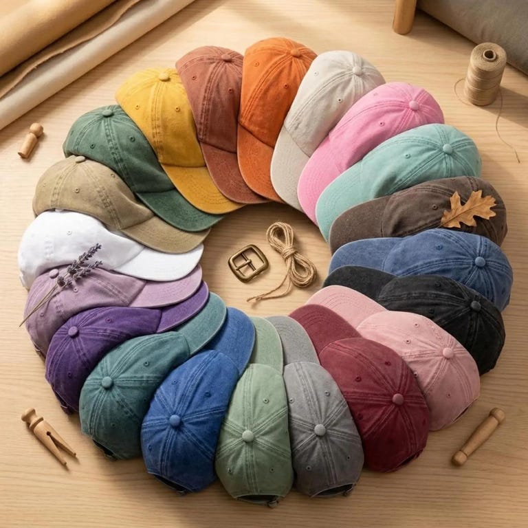 Plain Washed Baseball Cap 100% Cotton Hat for Customization